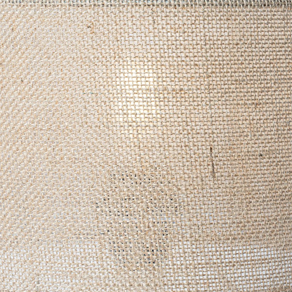 Landelijke tafellamp hout met linnen kap naturel 25 cm - Mels