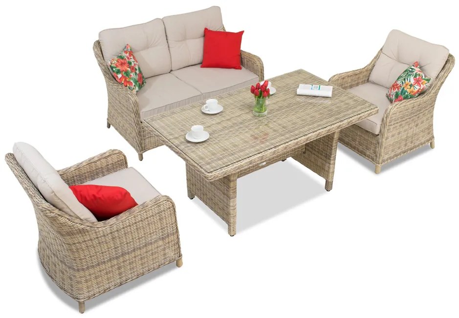 Toledo Apetito 4 beige Garden Point technorattan set