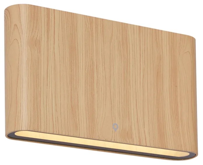 Scandinavische buiten wandlamp hout 17,5cm incl. LED IP65 - BattScandinavisch IP65 Scandinavisch Buitenverlichting