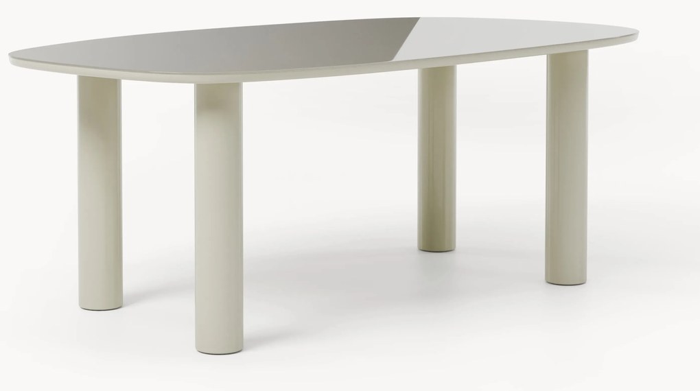 Organische eettafel Beni met glazen tafelblad 2