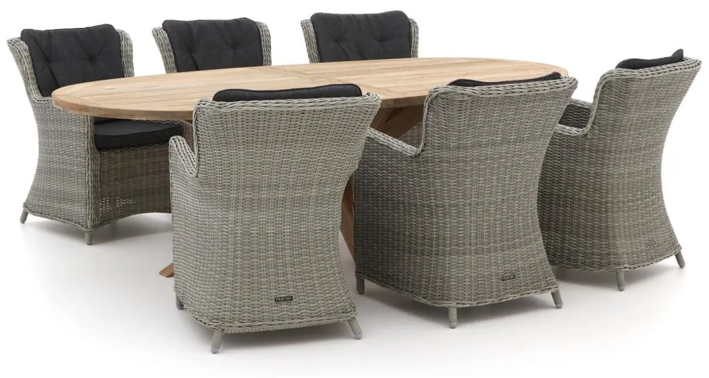 Intenso Milano/ROUGH-Y Ellips 240cm dining tuinset 7-delig