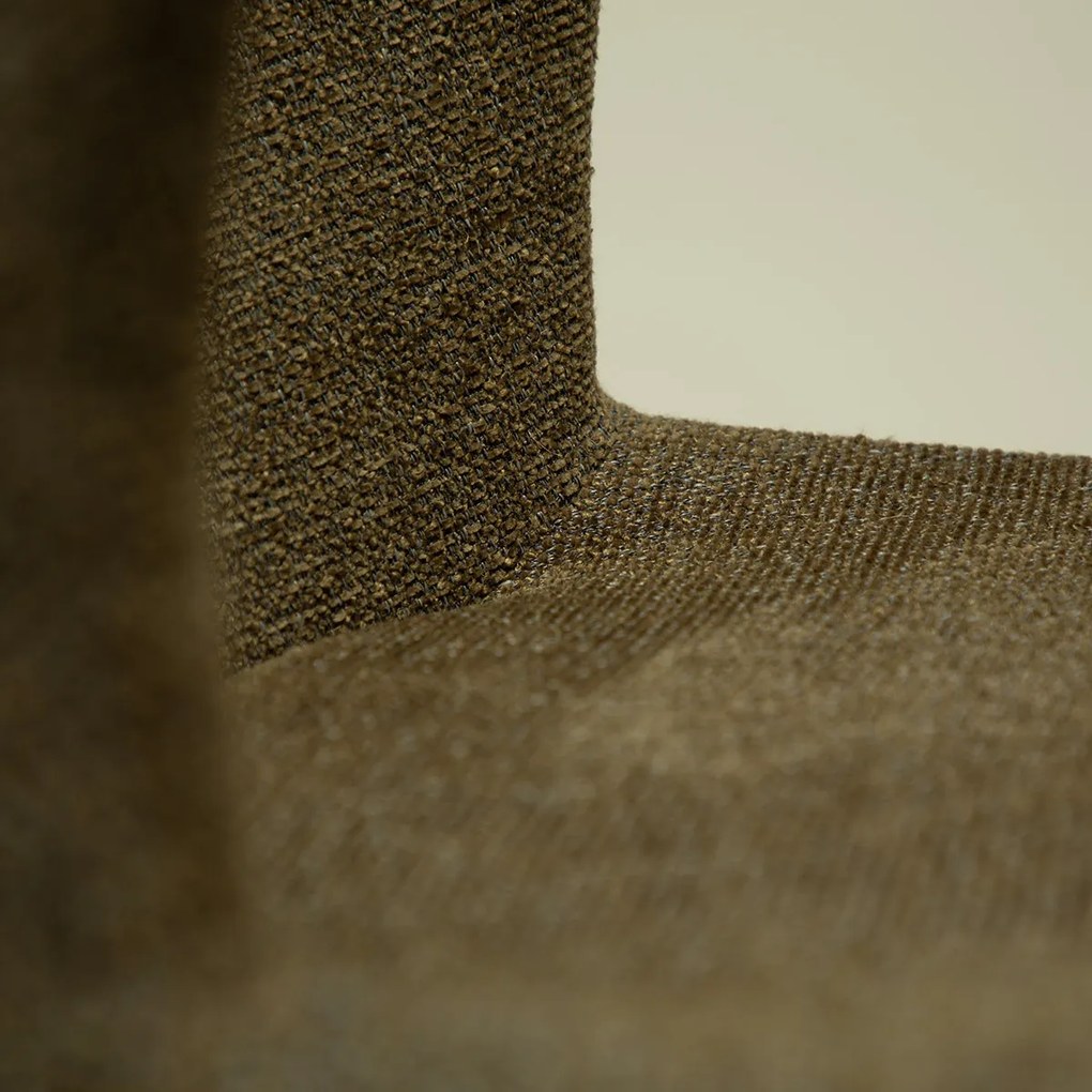 Dan-Form Glam Swivel Draaibare Eetkamerstoel Boucle Dark Olive Groen
