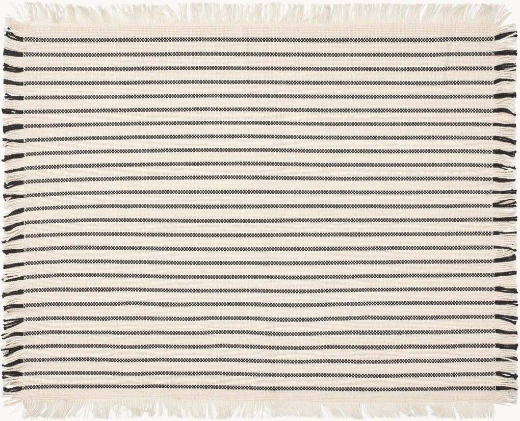 Katoenen placemats Elouise met franjes, 2 stuks