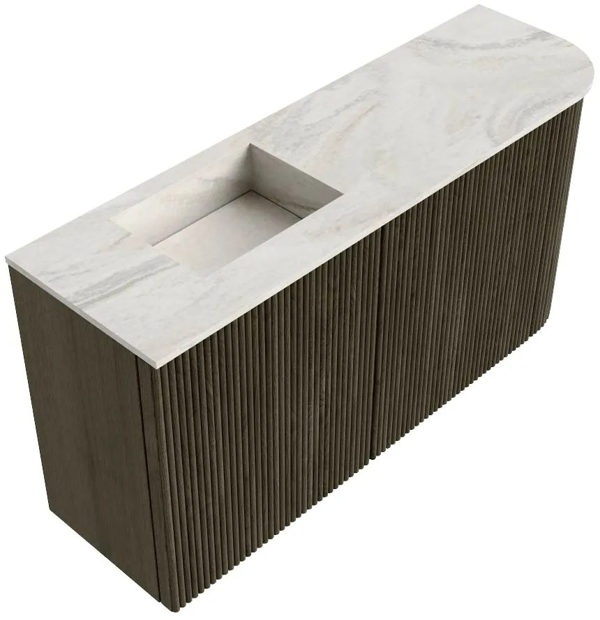 Mondiaz Joya DLux 80cm toiletmeubel ronding rechts shadow met wastafel faye links 1 kraangat ostra