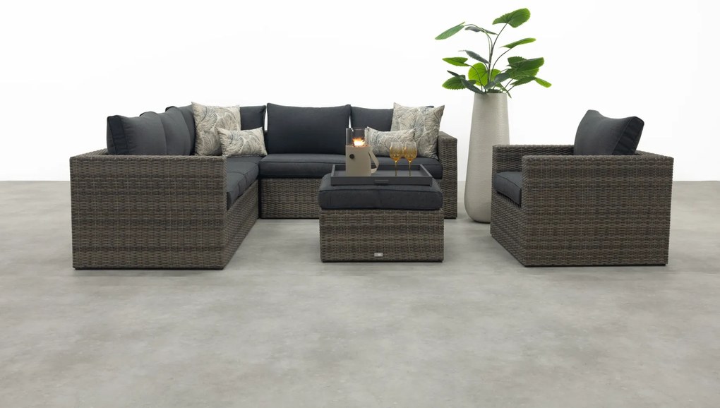 Atlanta wicker loungeset 5-delig – Organic grey - Garden impressions