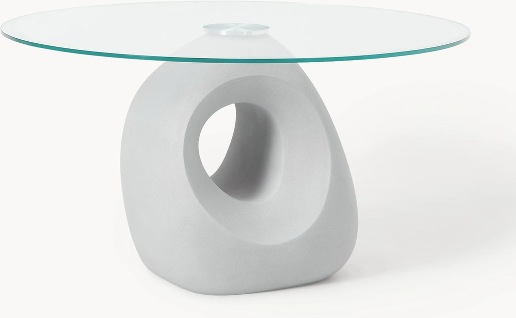 Ronde eettafel Linus met glazen tafelblad, in verschillende formaten