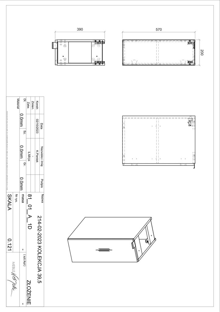 Comad Nova Oak half hoge onderkast 20x40x60cm eiken