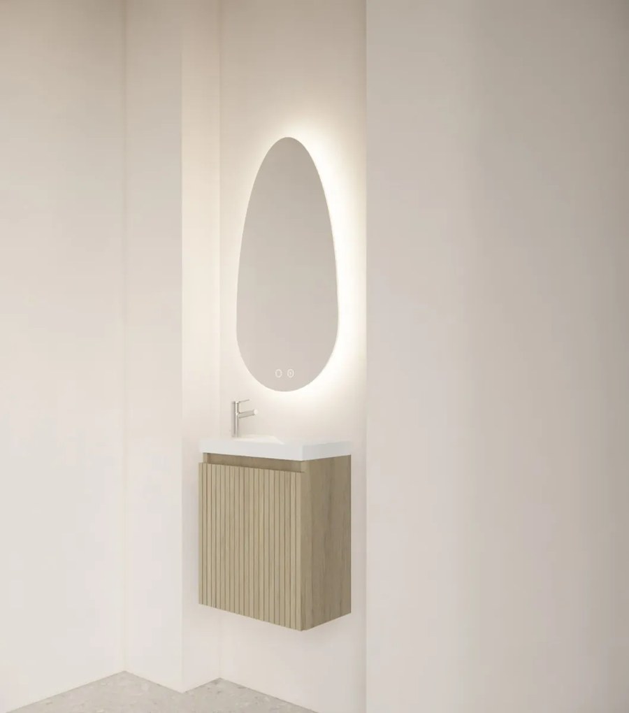 Gliss Design Triton toiletspiegel met LED-verlichting en verwarming 40x75cm