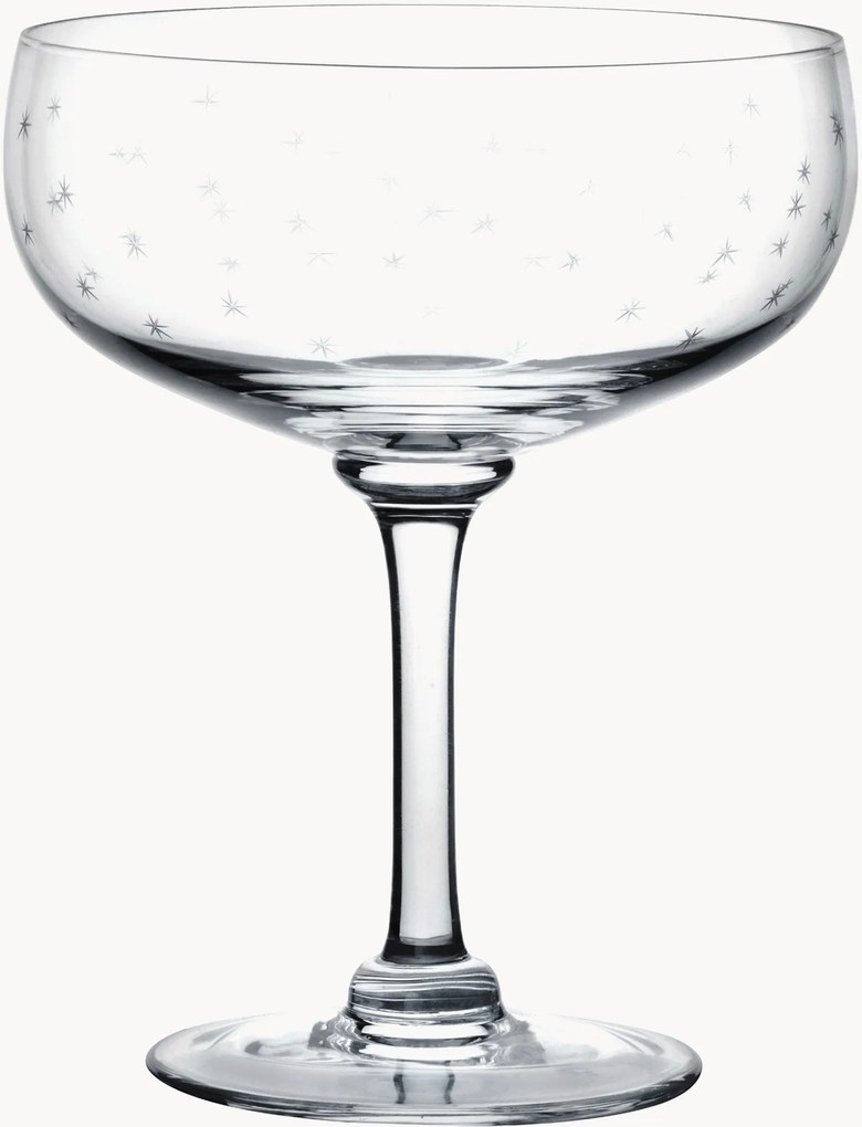 Mondgeblazen kristallen cocktailglazen Stars, 4-delig