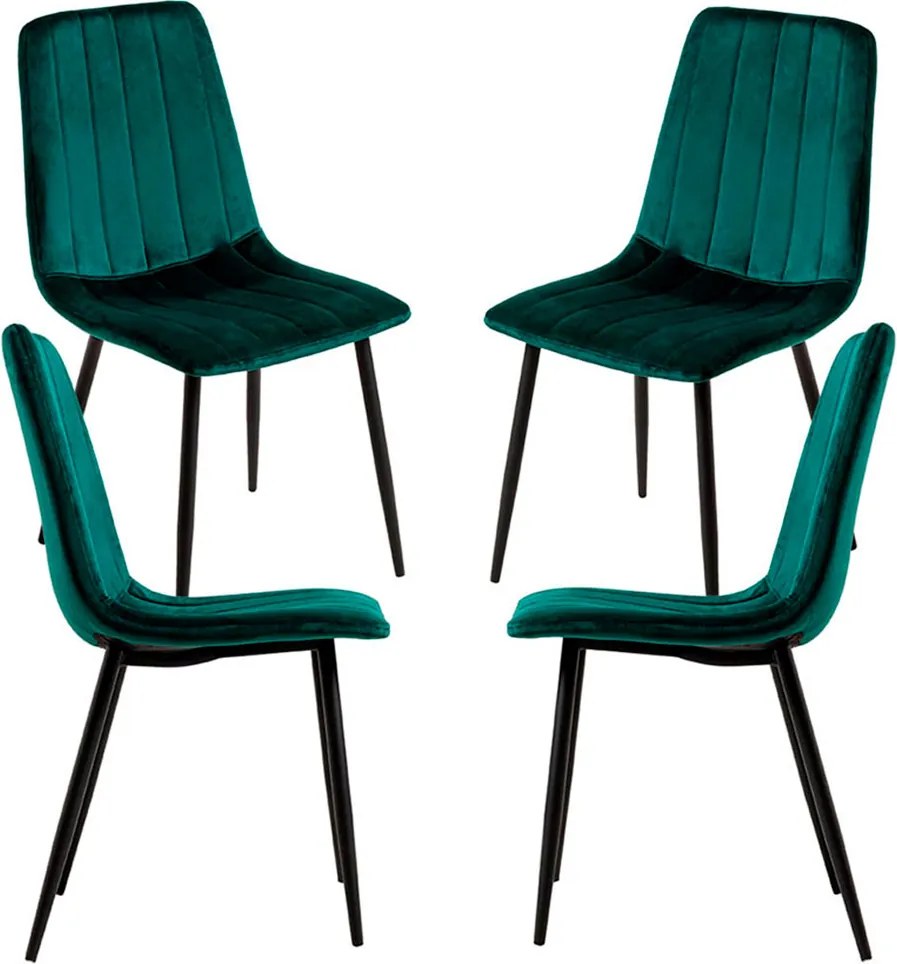 Set 4 Liny Fluwelen Stoelen