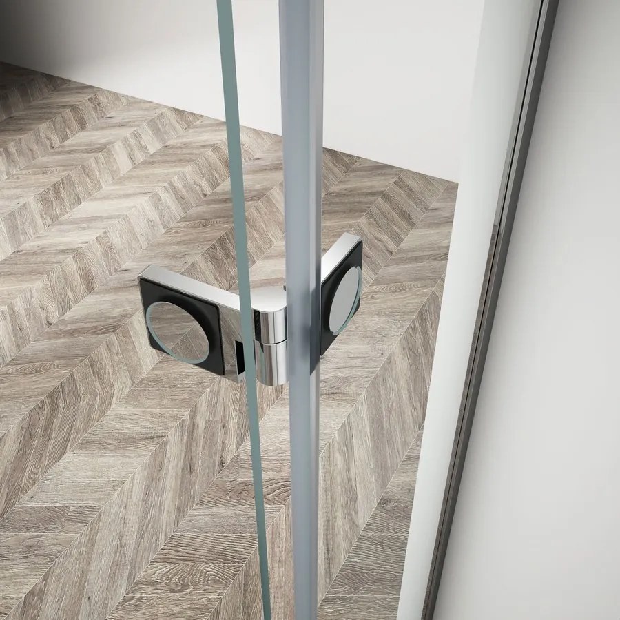 Gelco Trinity douchecabine met mat glas 120x100cm links chroom