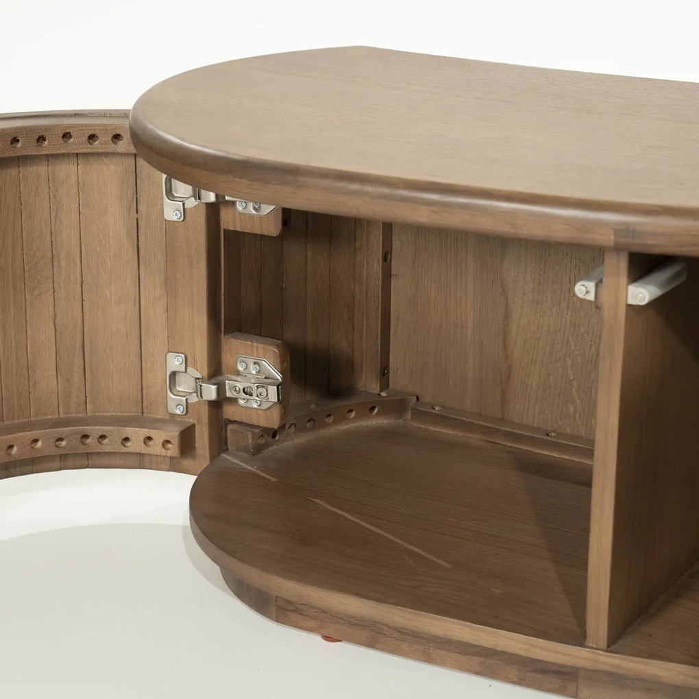 Tv-meubel Organische Vorm Eiken 180 Cm Bruin - 180x42x43cm.
