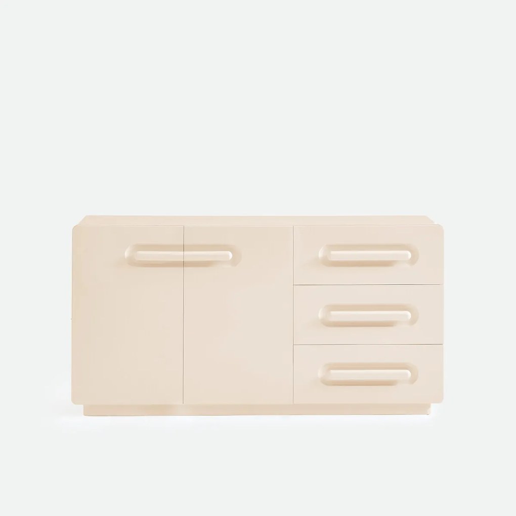 Gelakt dressoir, 2 deuren, 3 lades, NEWCOOL