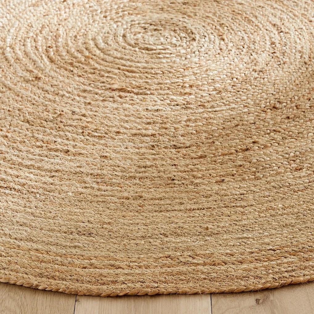 Rond vloerkleed Ø160 cm in jute, handgevlochten, Hempy