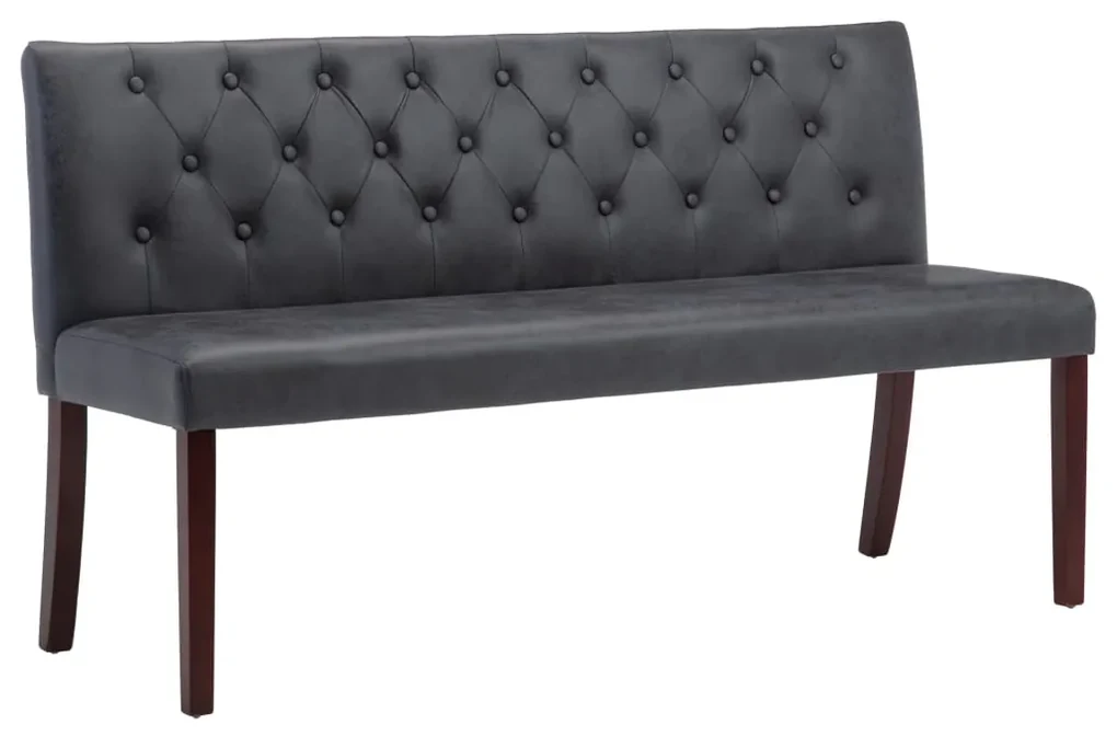 vidaXL Bankje 148,5 cm kunstsuède grijs