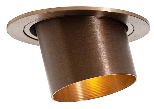 Moderne inbouwspot donkerbrons rond kantelbaar - Installa Design GU10 Binnenverlichting Lamp