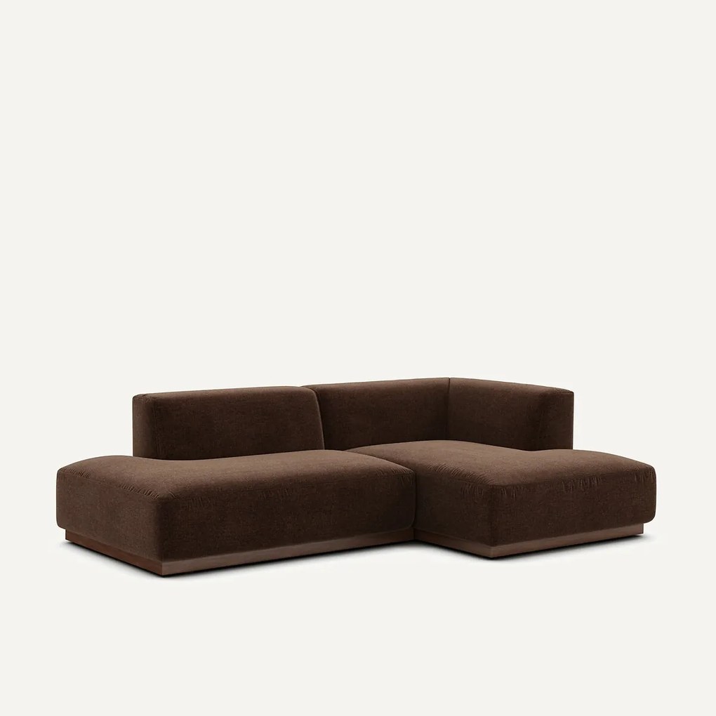Rechter hoekbank in chenille fluweel, Jacopo