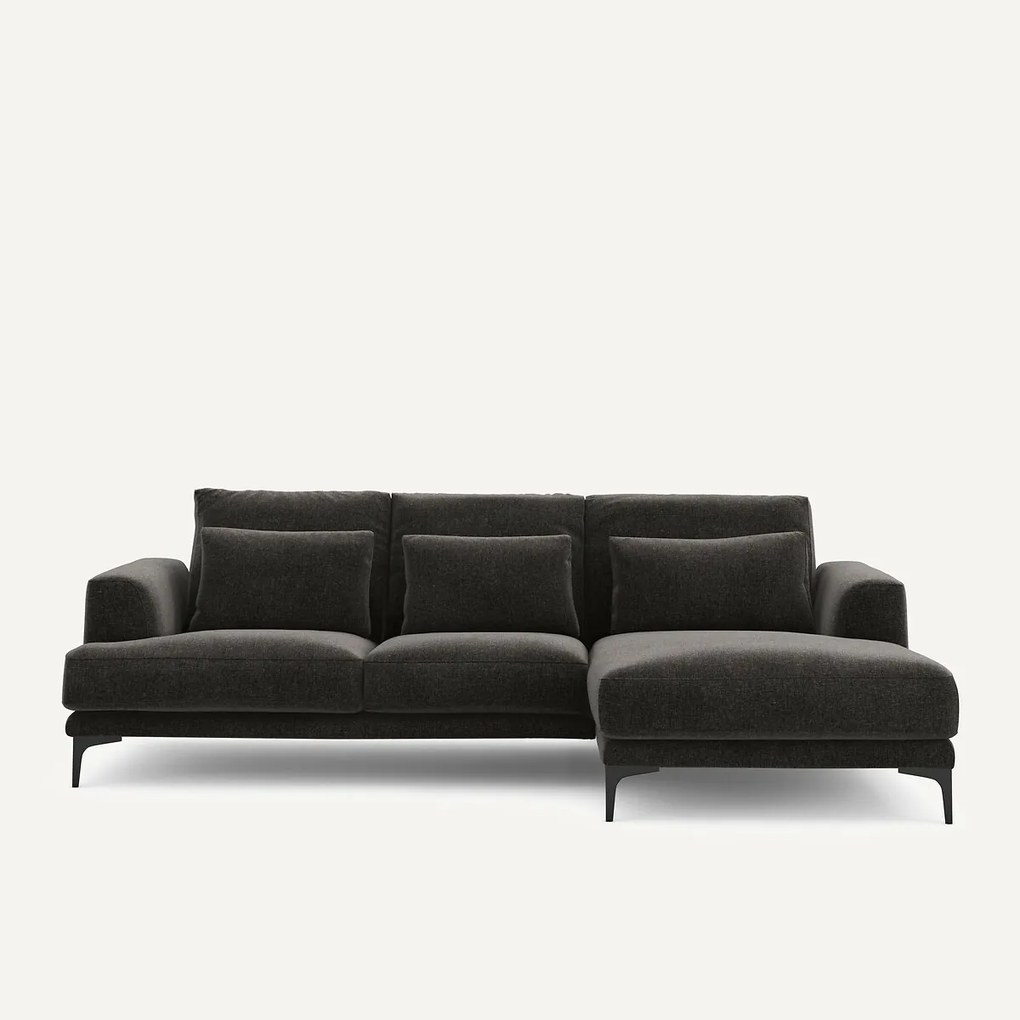 Hoekbank rechts van chenille fluweel, Marsile