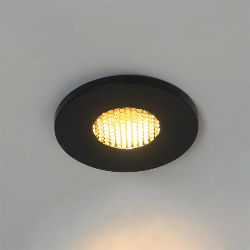 Set van 6 Moderne badkamer inbouwspot zwart IP54 - Shed Honey