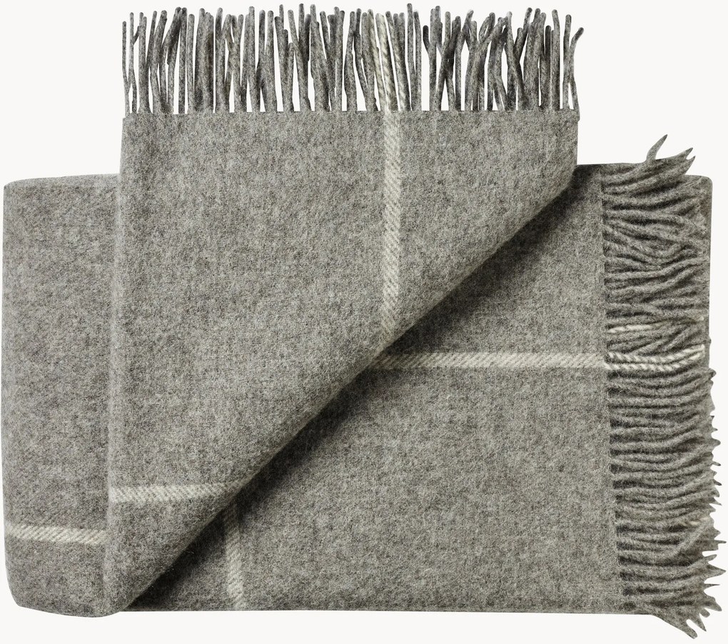 Wollen plaid Mandø met franjes