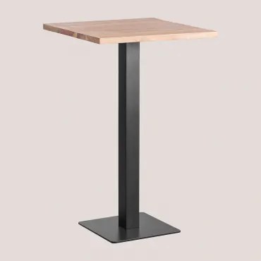 Vierkante Hoge Bartafel Acaciahout Ristretto ↔︎ 70 Cm & Zwart - Sklum