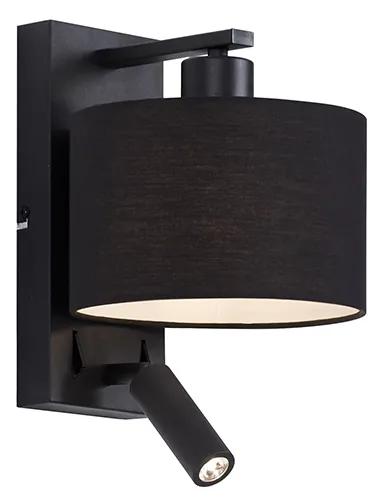 LED Moderne wandlamp zwart rond met leeslamp - Puglia Modern E27 Binnenverlichting Lamp