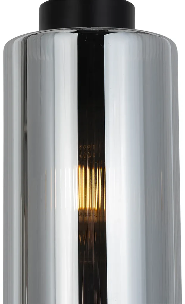 Eettafel / Eetkamer Smart hanglamp zwart met smoke glas 4-lichts incl. 4 Wifi ST64 - Laura Modern E27 Binnenverlichting Lamp
