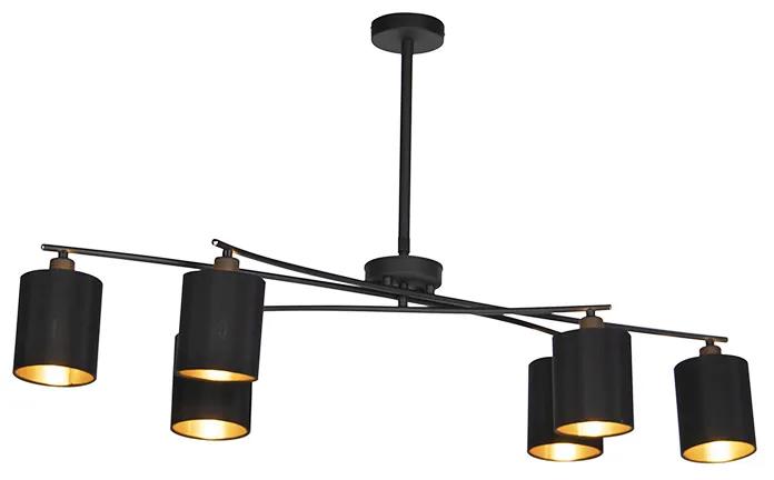 Eettafel / Eetkamer Moderne hanglamp zwart verstelbaar 6-lichts - Lofty Modern E14 cilinder / rond rond Binnenverlichting Lamp