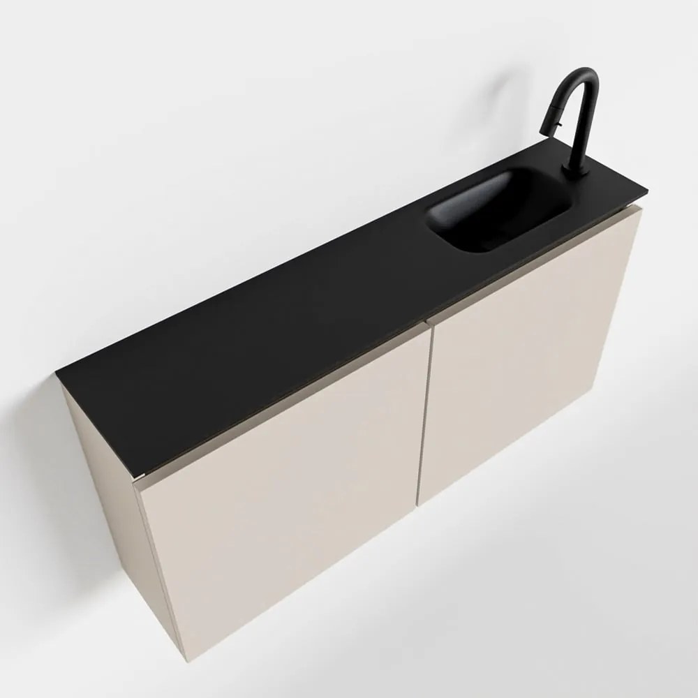 Mondiaz Ture 100cm toiletmeubel linen met wastafel urban rechts 1 kraangat