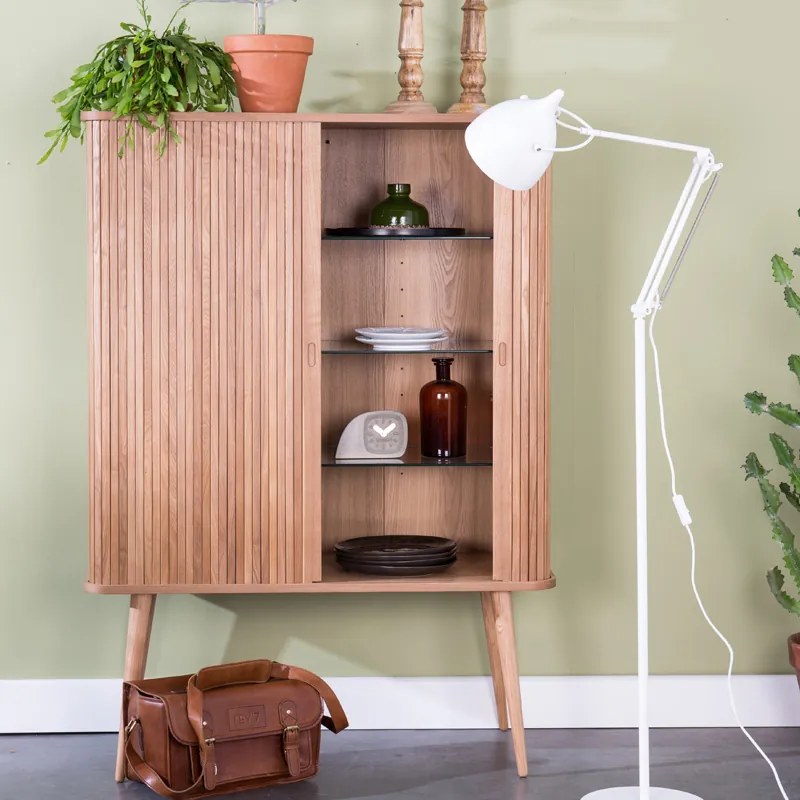 Houten Design Wandkast - 100x45x140cm.