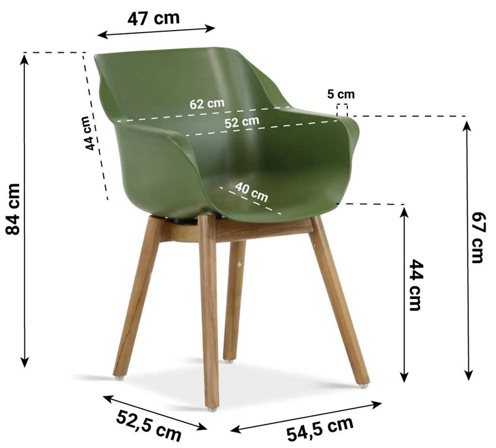 Tuinset Ronde Tuintafel 4 personen 120 cm Kunststof Groen Hartman Sophie