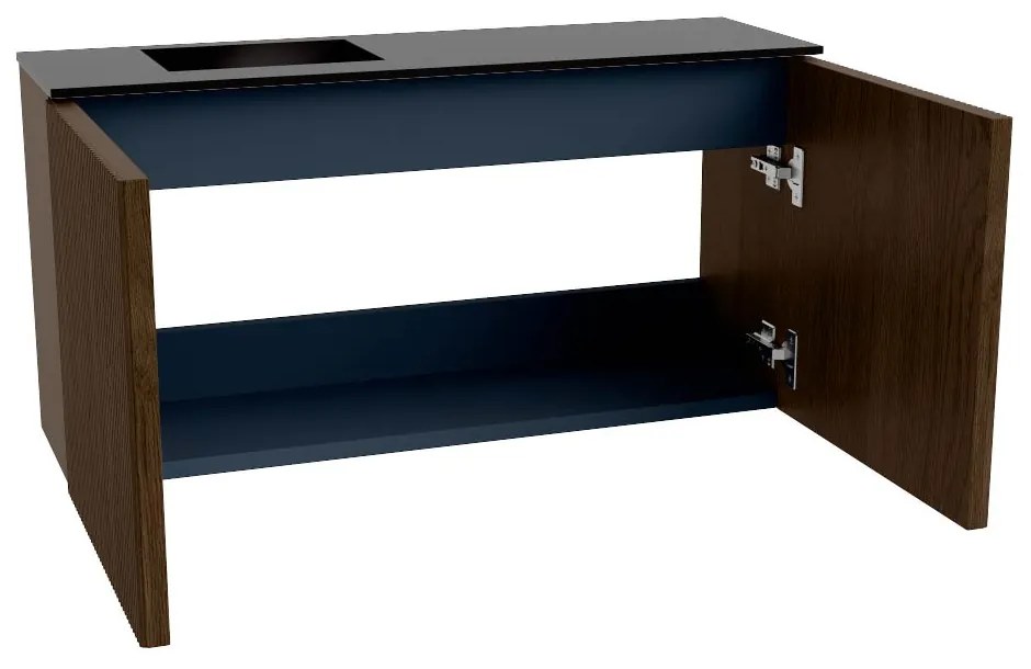 Mondiaz Joya 80cm toiletmeubel walnut met wastafel faye links zonder kraangat urban