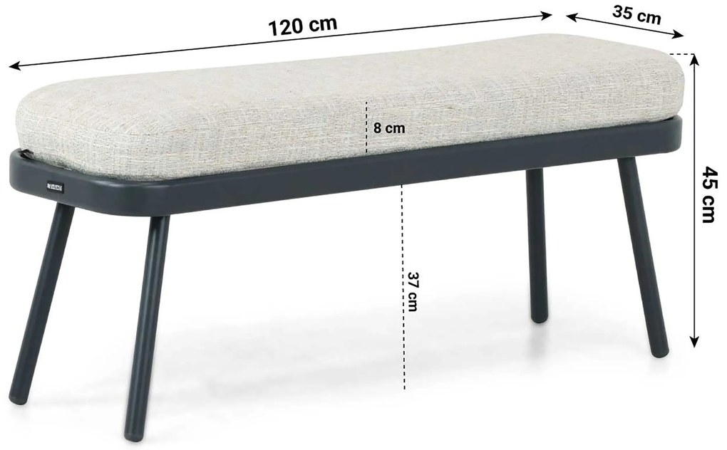 Dining Loungeset 6 personen Aluminium/rope Grijs Lifestyle Garden Furniture Cordani