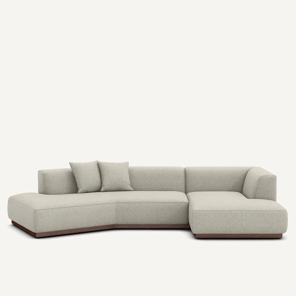 XL hoekbank rechts met tweed voetensteun, JACOPO