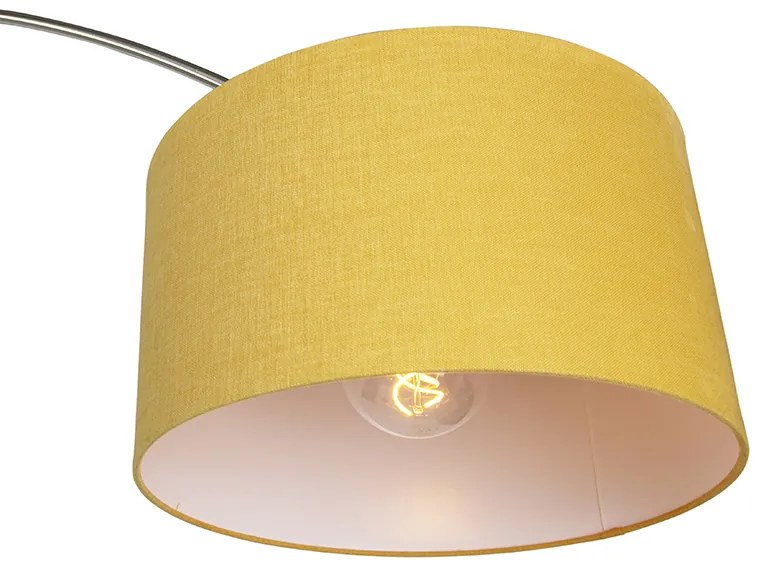 Booglamp staal met gele kap 35/35/20 - XL Modern E27 Binnenverlichting Lamp