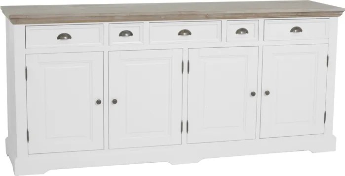 Landelijk Dressoir Wit 200 Cm - 200x50x90cm.