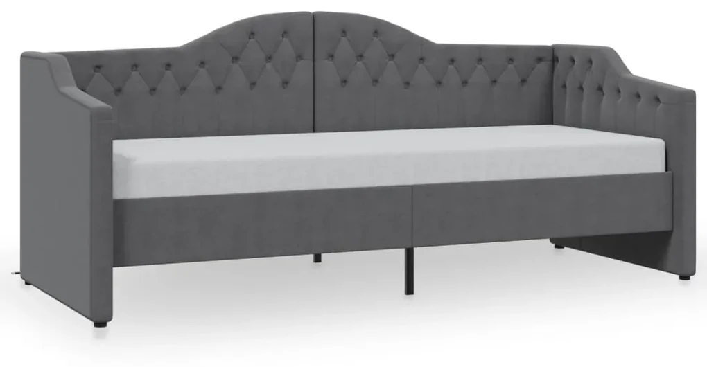 vidaXL Slaapbank met matras en USB stof donkergrijs 90x200 cm