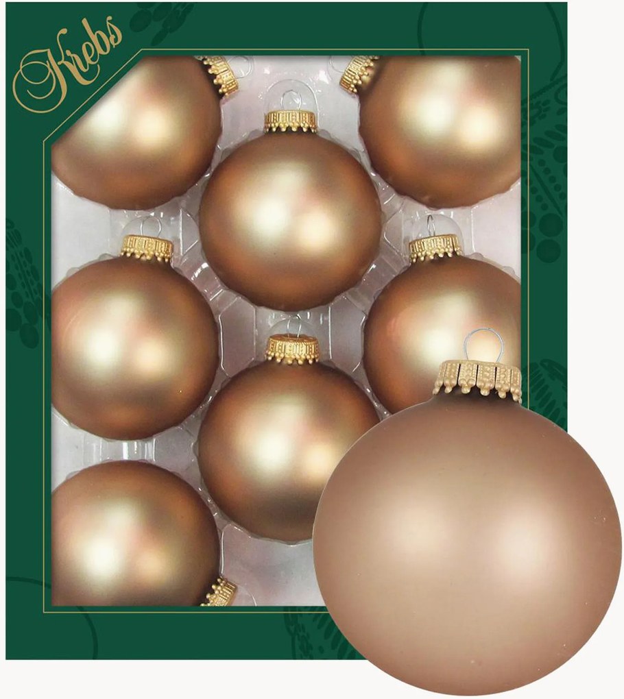 Handbeschilderde kerstballen Arabella, 8-delig