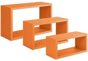 Wandmeubel Oranje Homemania  Trittico Plank, Moderne, Oranje, 45 x 27 x 15,5