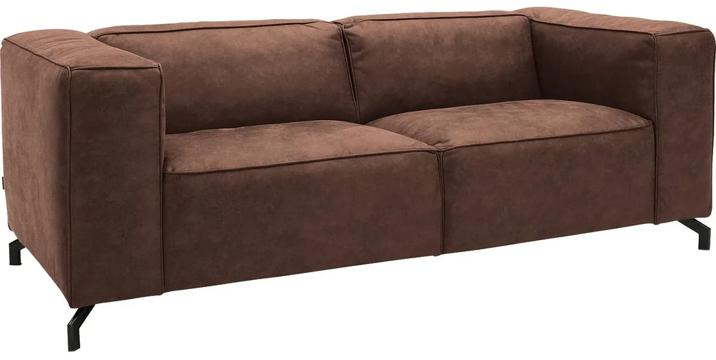 Goossens Bank Calvin bruin, micro leer, 2,5-zits, modern design