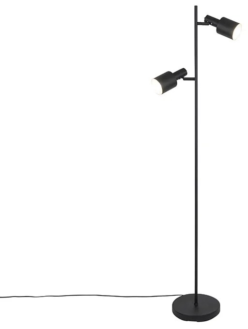 Moderne vloerlamp zwart 2-lichts - Stijn
