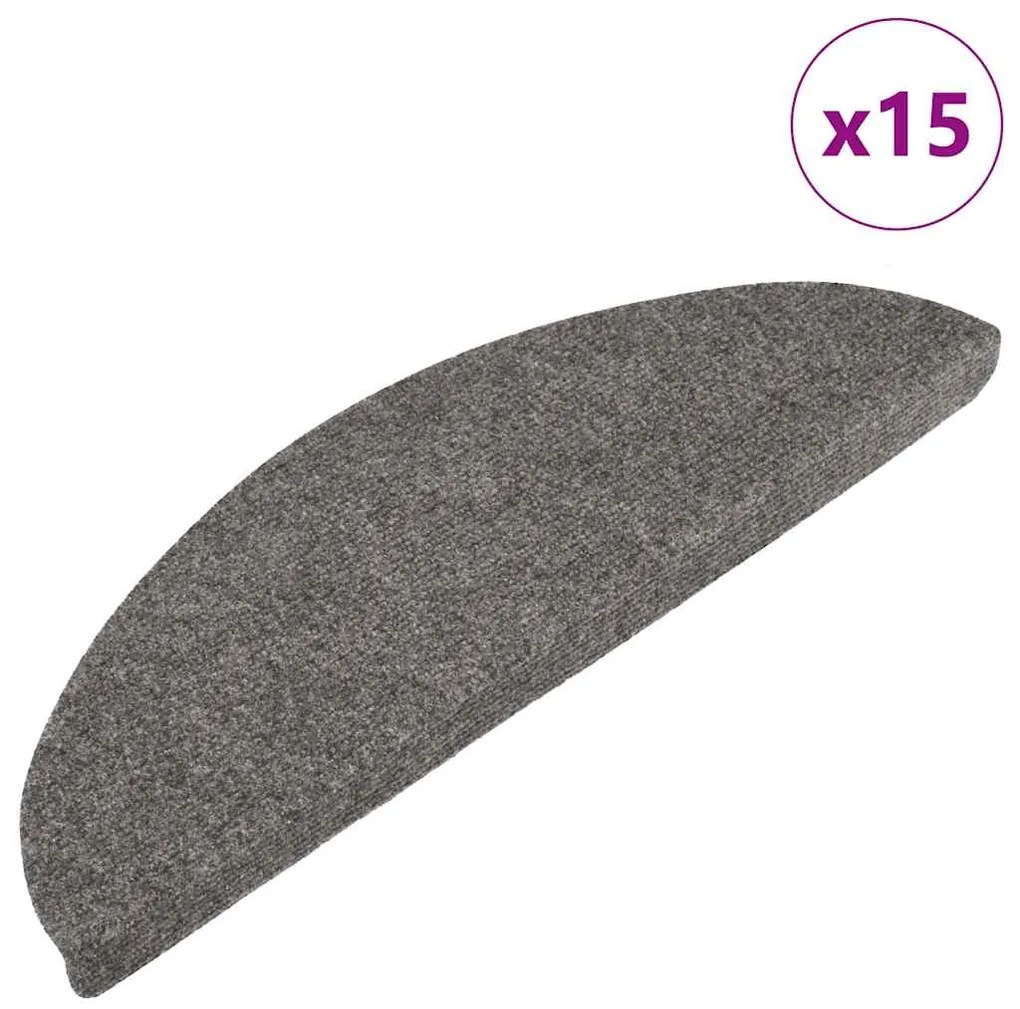 vidaXL Trapmatten zelfklevend 15 st 56x17x3 cm grijs