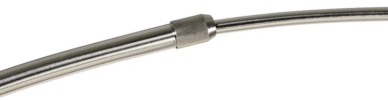 Booglamp staal met witte marmeren voet met kap staal - XXL