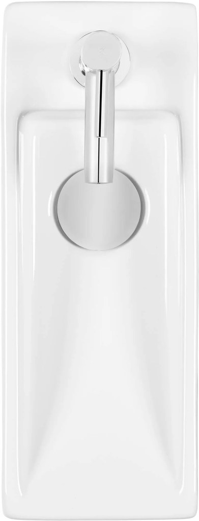 Saqu Wave fonteinset met chromen kraan rechts glanzend wit keramiek