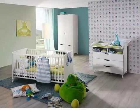 Babykamer voordeelset 3-delig »Danzig«, ledikantje + commode + 2-deurskast