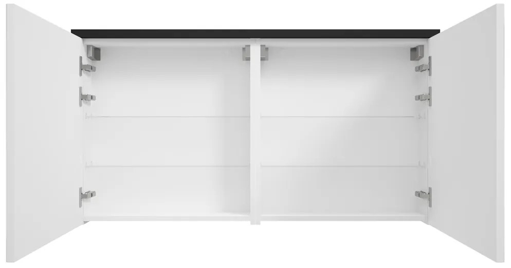 Fontana Basic spiegelkast 117cm met 2 deuren zwart mat