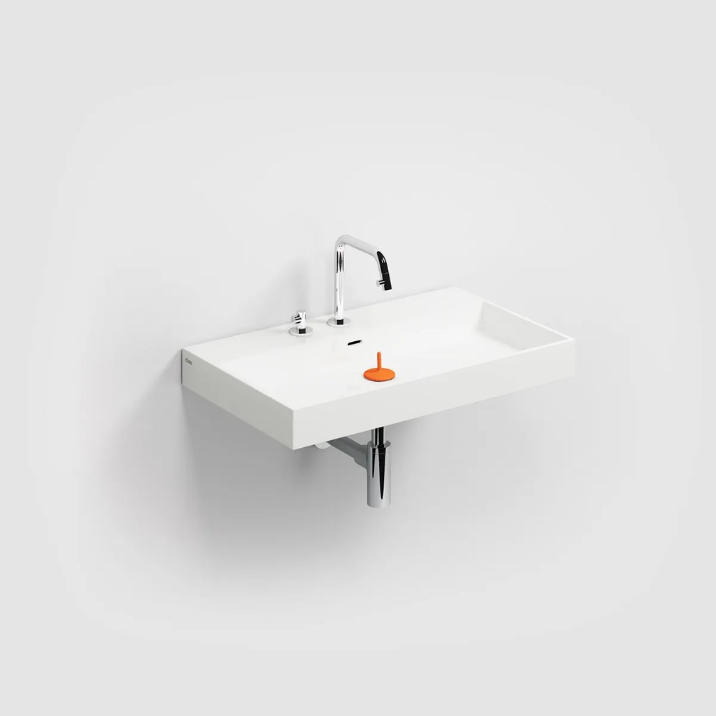 Clou Wash Me wastafel mineraalmarmer 70cm wit glans