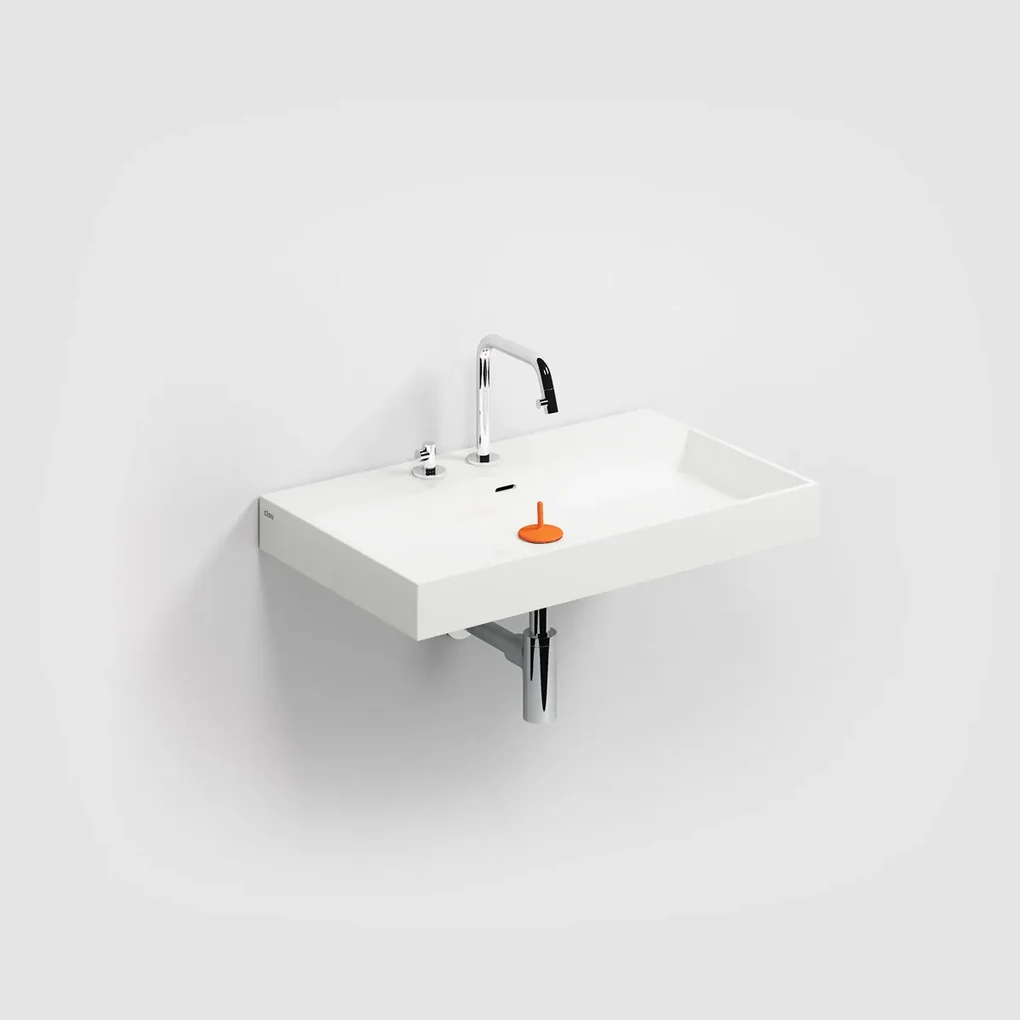 Clou Wash Me wastafel mineraalmarmer 70cm wit glans