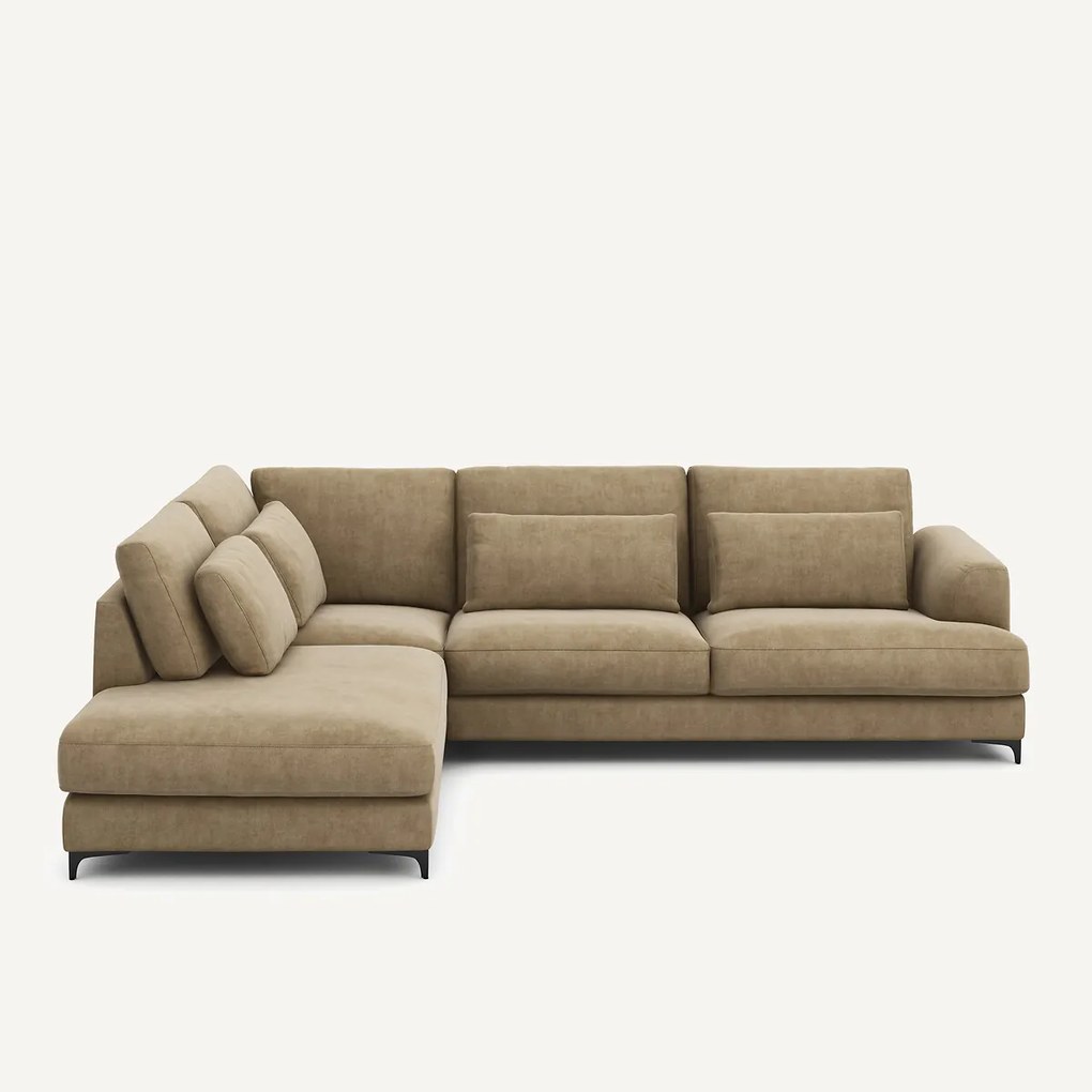 Omvormbare hoekbank links, stonewashed fluweel, Marsile