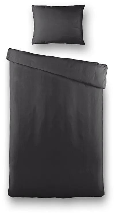 Presence Plain Percale - Off Black 1-persoons (140 x 200/220 cm + 1 kussensloop) Dekbedovertrek
